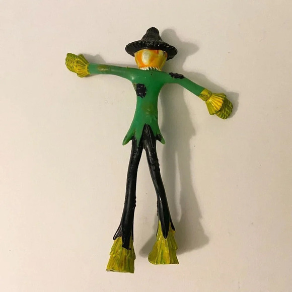 Vintage Bendable Bendy Rubber Halloween  Scarecrow Figure 5 Inch Tall Toy - Picture 5 of 10